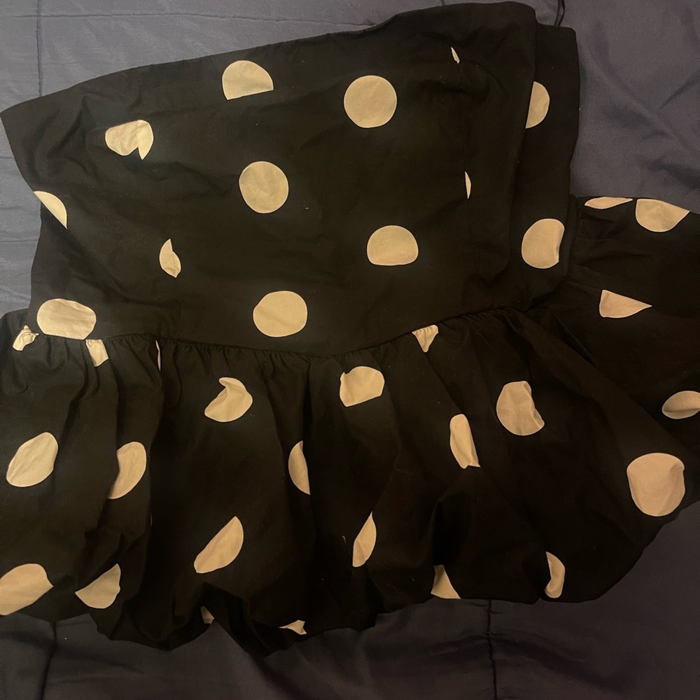 Black and White Polka Dot Women's off the shoulder top